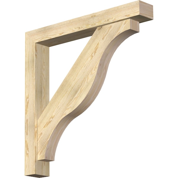 Ekena Millwork Funston Block Rough Sawn Bracket w/ Offset Brace, Douglas Fir, 6"W x 42"D x 42"H BKT0604X42X42FST05RDF - main